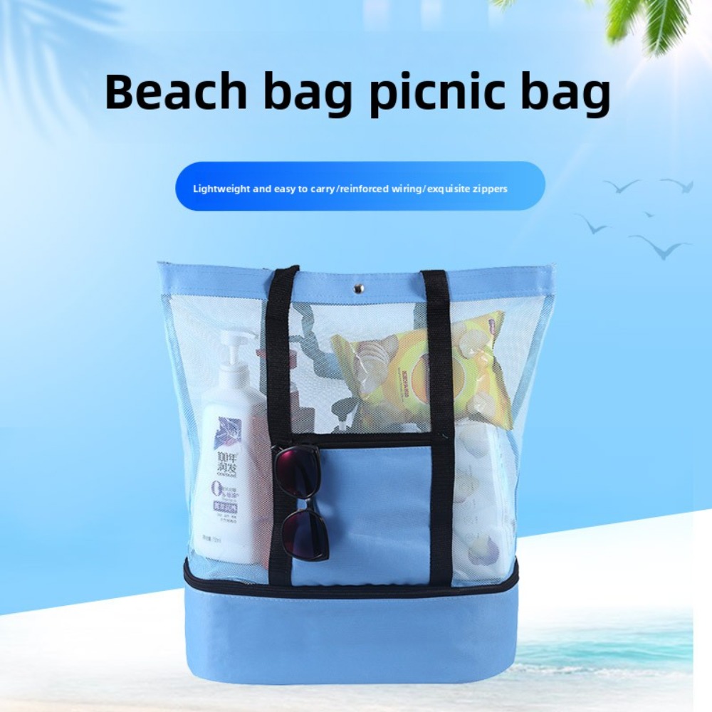 Tote Bag Beach - 多機能サーマルクーラーバッグ 1個 ピクニック、キャンプ、ビーチ用 ポータブルランチアイス収納トートバッグ アウトドアや日常旅行に最適