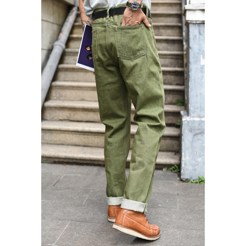 Levis Jeans 501 - ソースザン メンズジーンズ バルカナイゼーション オリーブグリーン 107 セルビッジデニムジーンズ