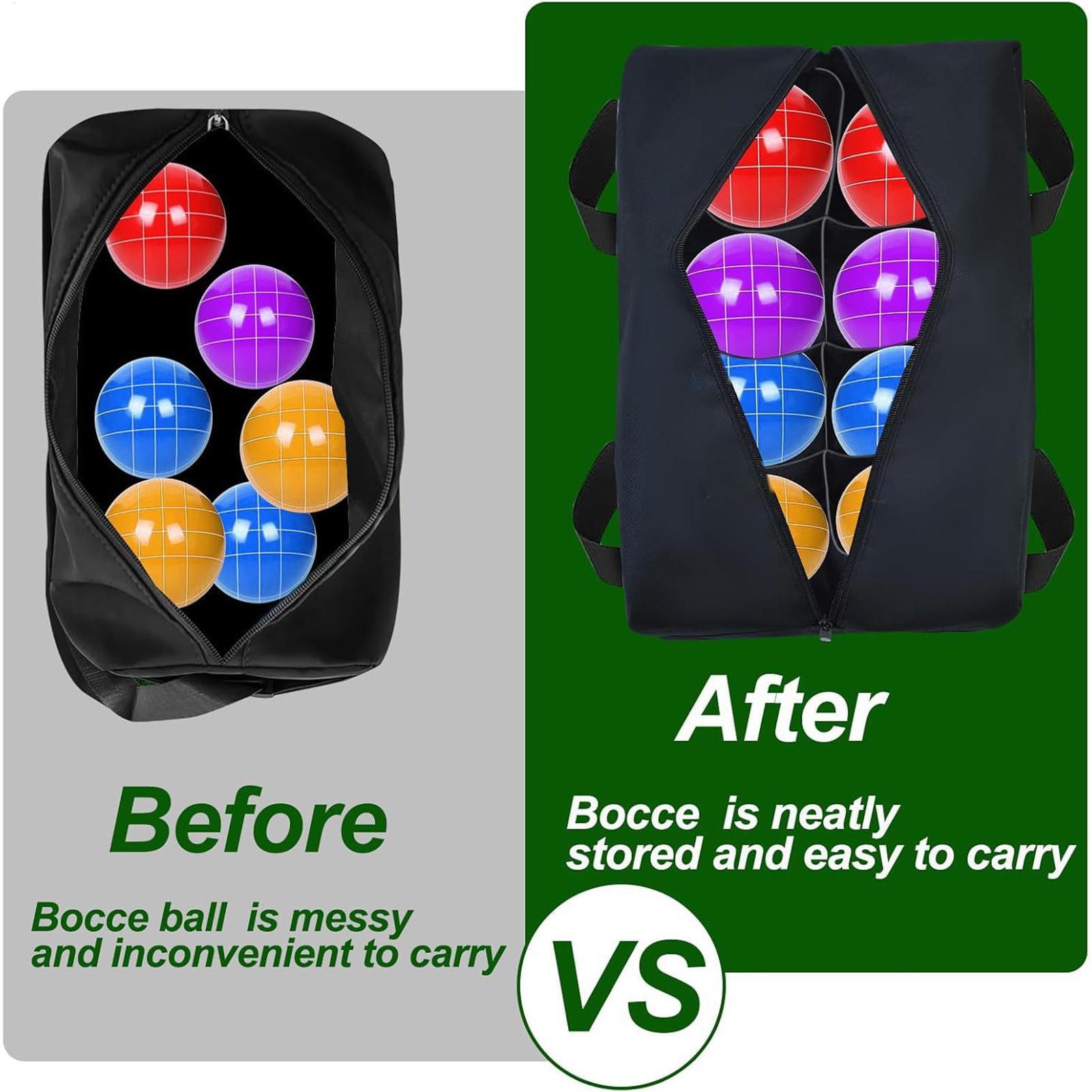 Tote Bag Beach - ボールバッグ 8コンパートメント 防水トート 快適なボッチボールセット キャリーバッグ 屋内