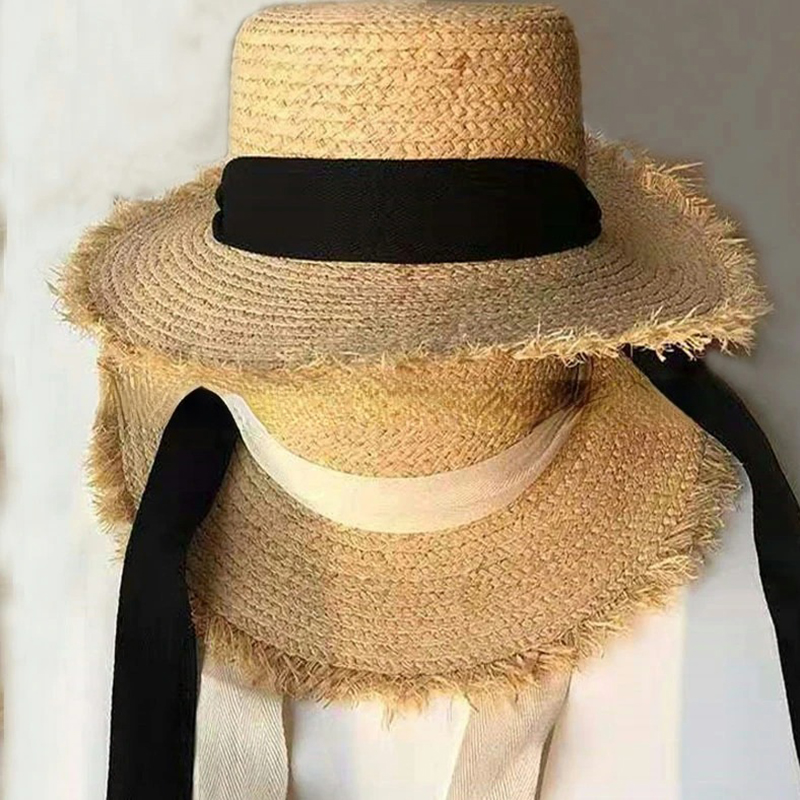 女性用ラフィアウーブンストローハット、ストローサンハット、ワ - Hat Floppy Wide のレビューと価格