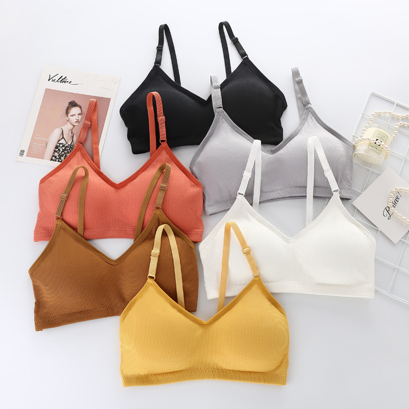 夏用ワイヤレスブラジャー女性シームレスブラレットセクシーな耐 - Bralette Triangle Set のレビューと価格