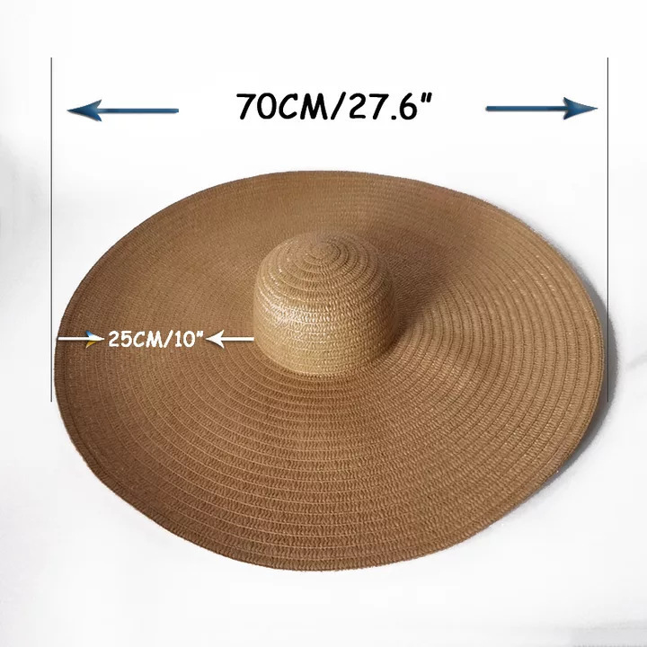 女性用特大ビーチストローハット、フロッピー特大サンバイザーハ - Hat Floppy Wide のレビューと価格