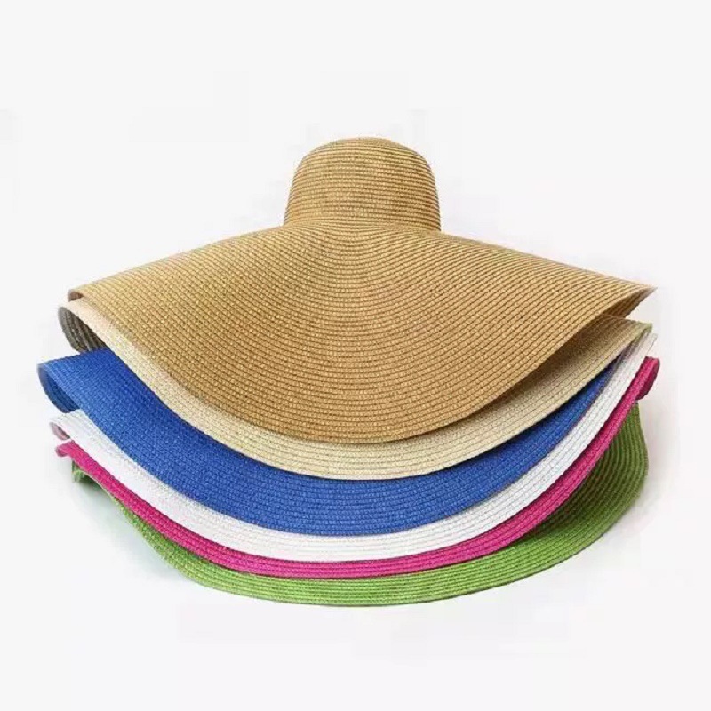 女性用特大ビーチストローハット、フロッピー特大サンバイザーハ - Hat Floppy Wide のレビューと価格