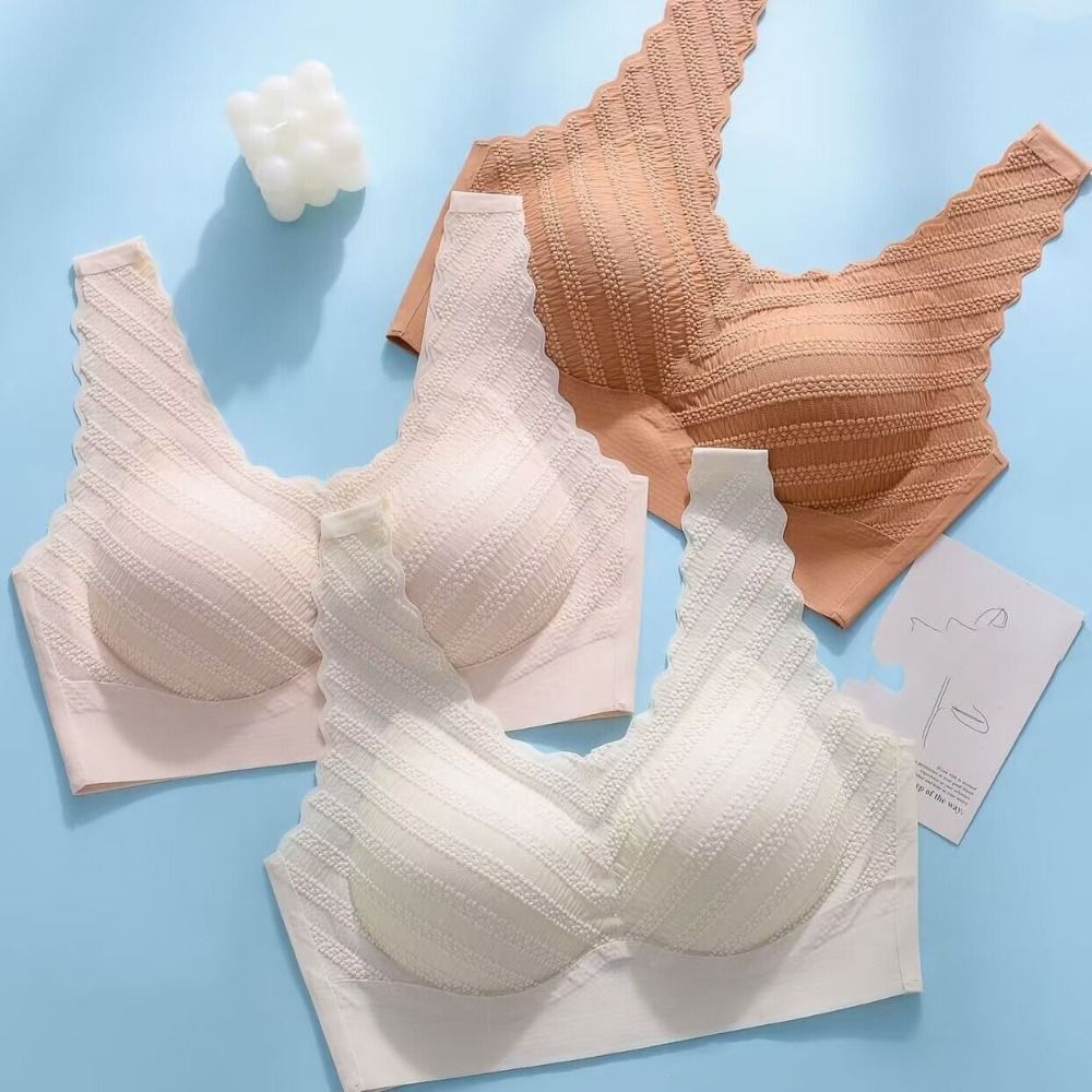 シームレスバブルレースブラ、幅広バンド、美しいバック、プッシ - Bralette Triangle Set のレビューと価格