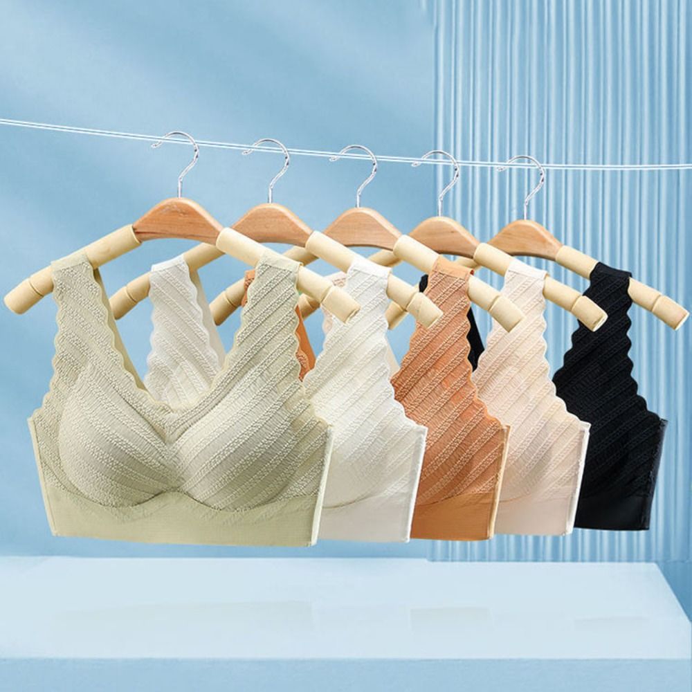 シームレスバブルレースブラ、幅広バンド、美しいバック、プッシ - Bralette Triangle Set のレビューと価格