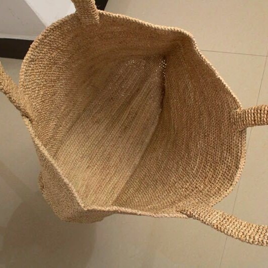ファッションカジュアルな大きな編み込み天然ラフィアストローバ - Crochet Bag Raffia のレビューと価格
