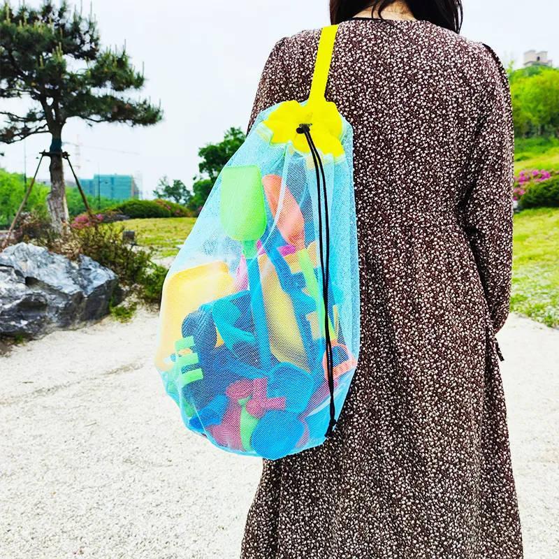 大容量ポータブルメッシュビーチ収納バッグ通気性のある折りたた - Tote Bag Beach のレビューと価格
