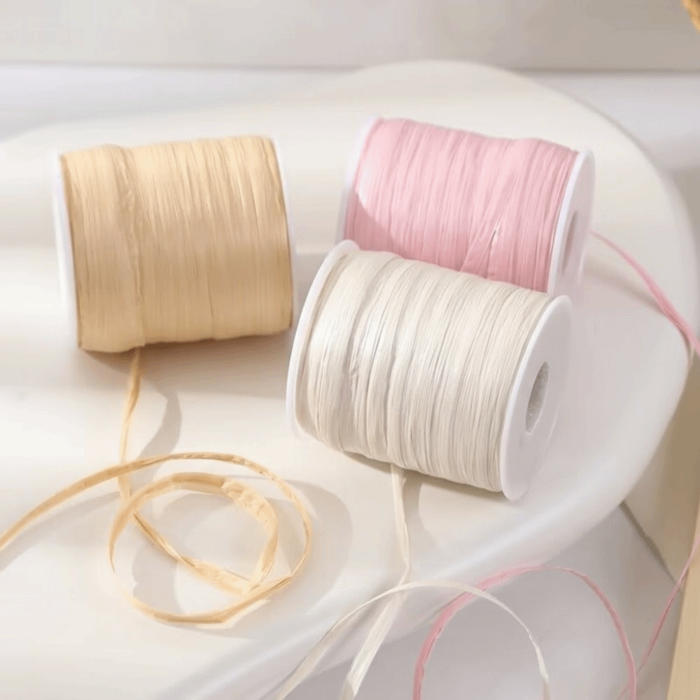 プレミアム品質 120m巻き ラフィア糸 編み物用耐久性のあ - Crochet Bag Raffia のレビューと価格
