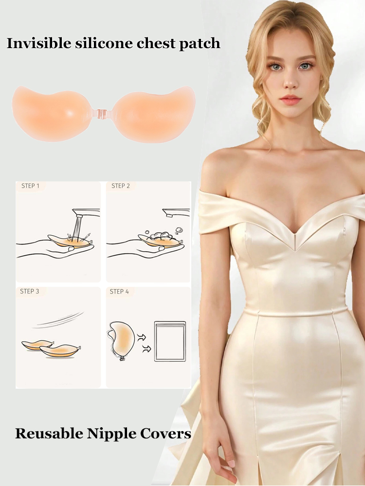 2個入り 再利用可能 シリコン製 バストペタル ニップルカバ - Bralette Triangle Set のレビューと価格