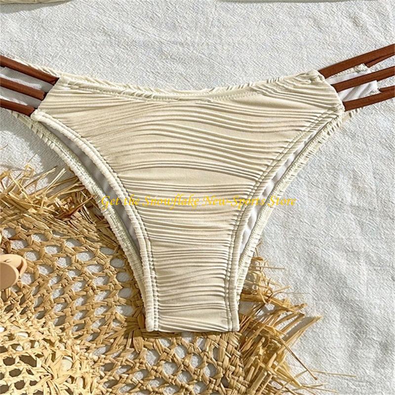 E56D シャーリングバンドゥ水着女性用バンドゥ水泳コスチュ - Swimsuit Bikini Ruched のレビューと価格