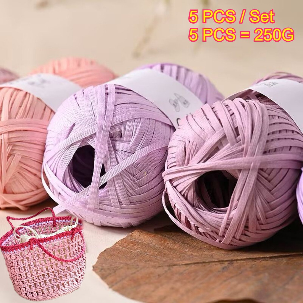 5個入り 250g ラフィアペーパーロープ編み糸 手編み 夏 - Crochet Bag Raffia のレビューと価格